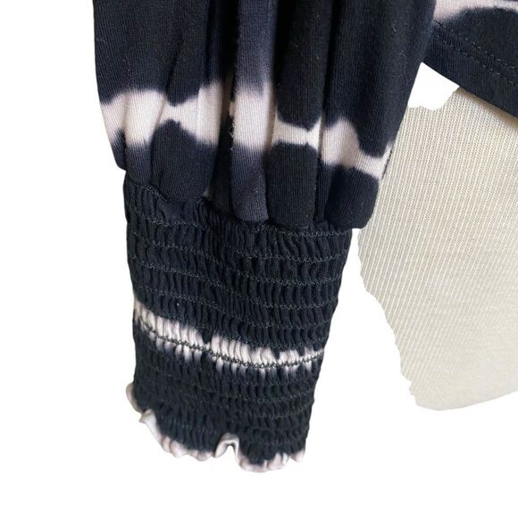 Allison Joy M long sleeve blouse black / white tie dyed striped - Picture 3 of 5